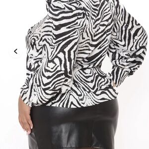 Zebra Print Blouse in Black & White